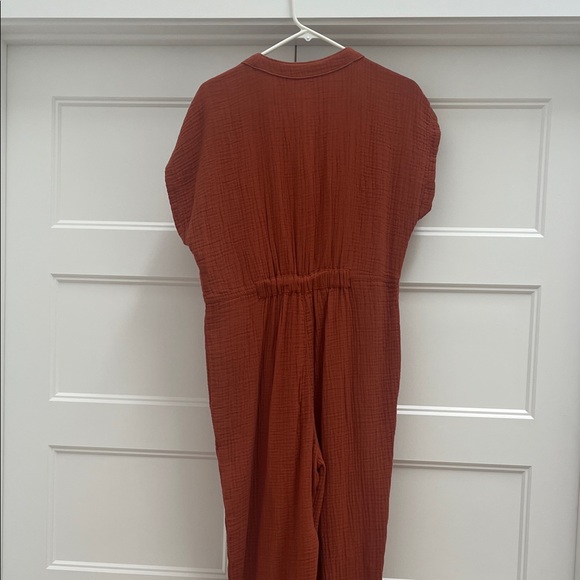 Rust Button-Down Jumpsuit - Picture 4 of 5